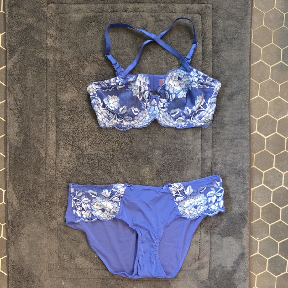 Adore Me Royal Blue Lace Lingerie